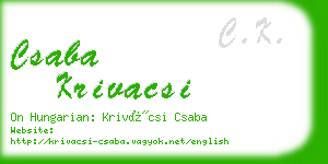 csaba krivacsi business card